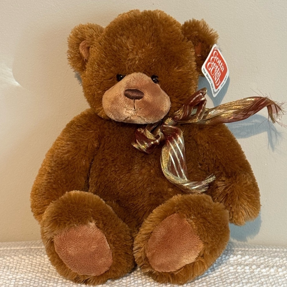 GUND Vintage Squeezer Teddy Bear Plush Brown w/ Original Tags NWT